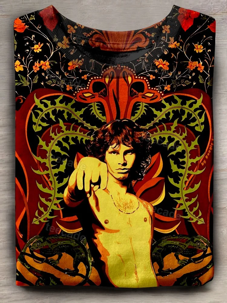 Teecade Jim Morrison Singer Art Print T-shirt