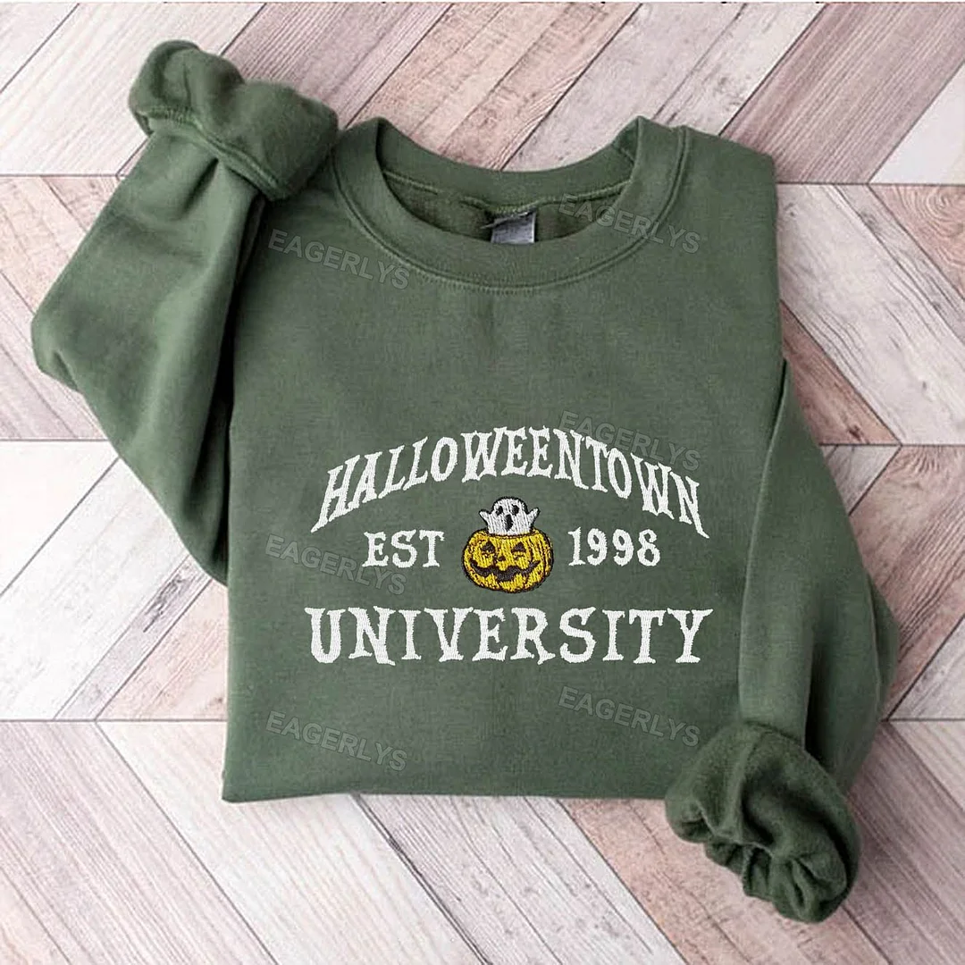 Eagerlys HalloweenTown University Embroidered Sweatshirt Eagerlys