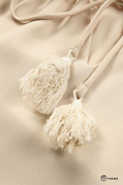 Leopard Tie Neck Balloon Sleeve Blouse | IFYHOME