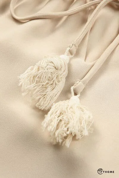 Leopard Tie Neck Balloon Sleeve Blouse | IFYHOME