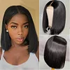 Centre Parting Straight Brazilian Hair Bob Wigs