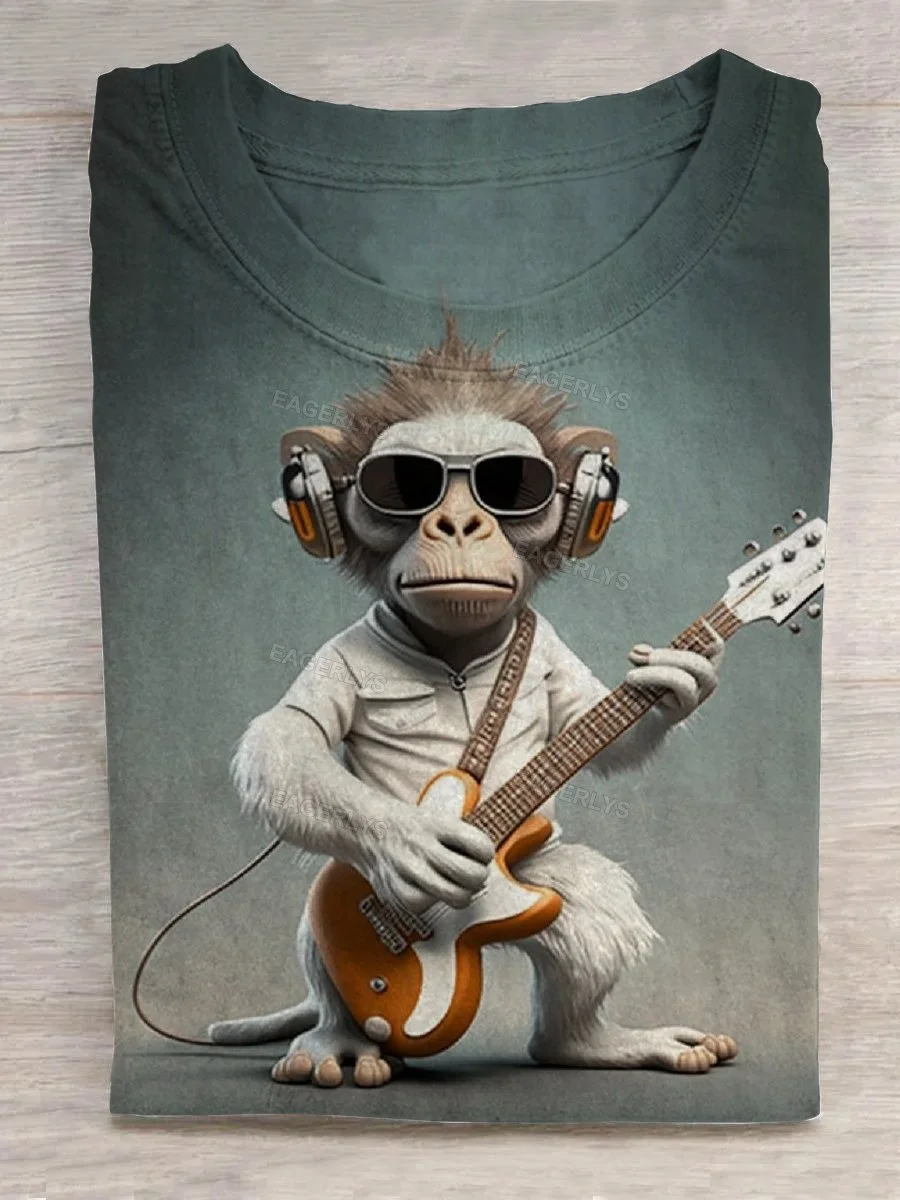 Guitar Player Monkey T-shirt Eagerlys