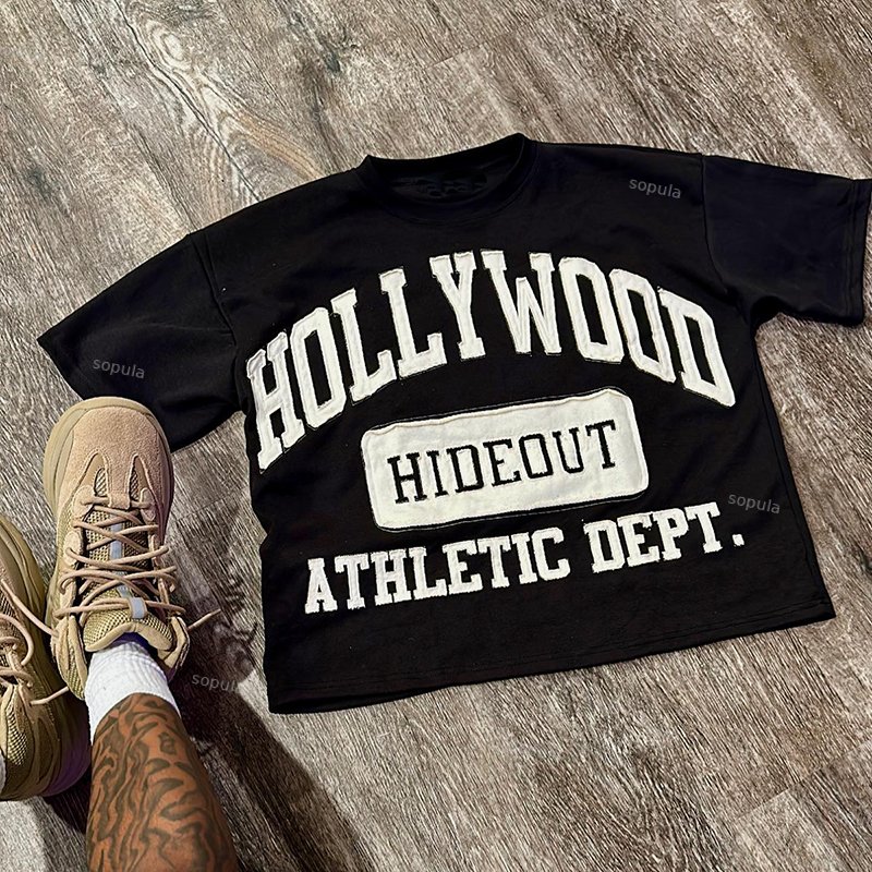Vintage Hollywood Graphic Cotton Short Sleeve Cropped T-Shirt