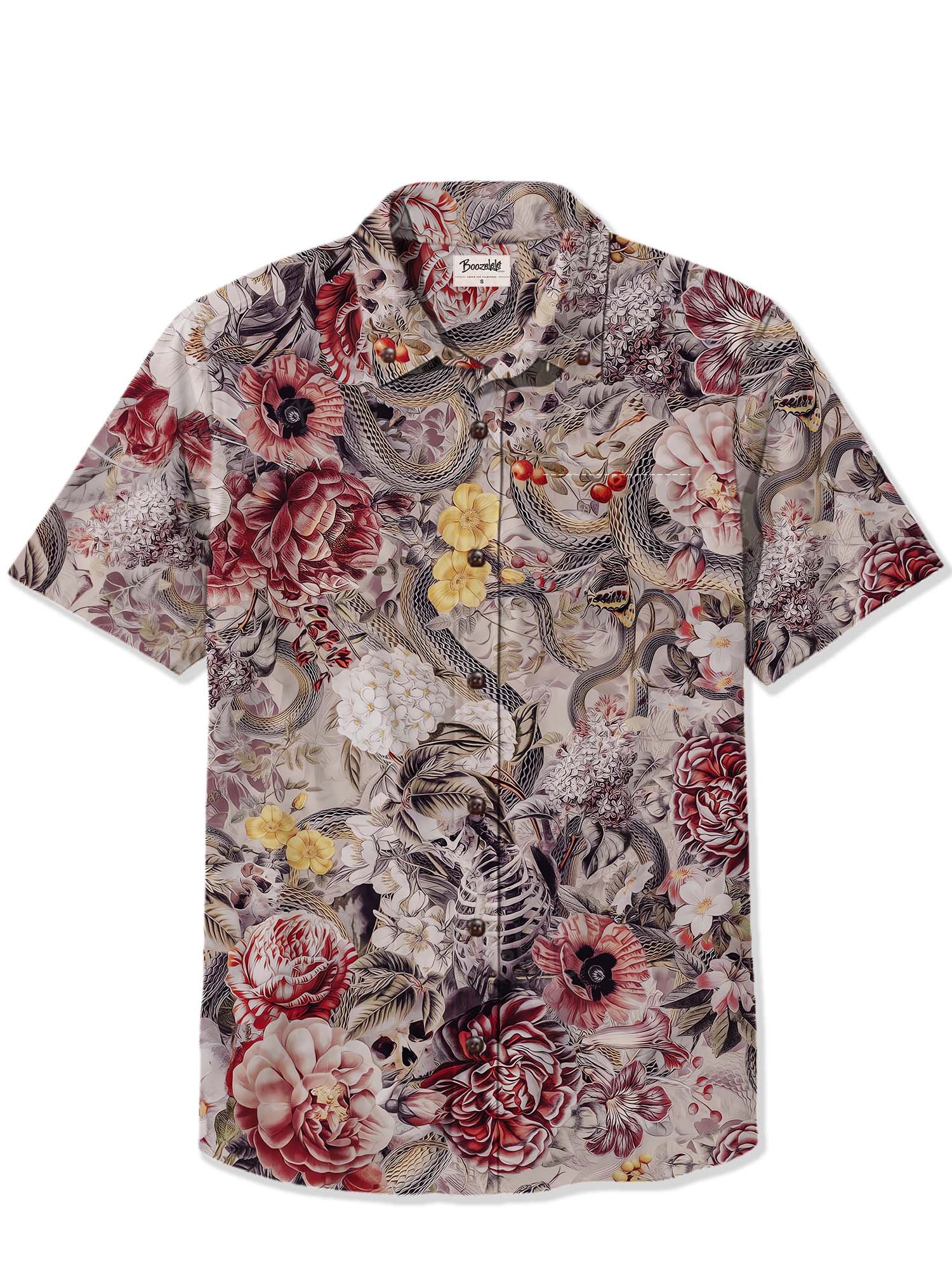 Floral Skull And Snake - 100% Cotton Shirt