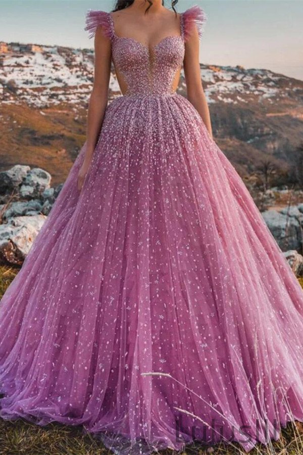 Gorgeous Sweetheart Sleeveless Ball Gown Prom Dress With Beads - lulusllly