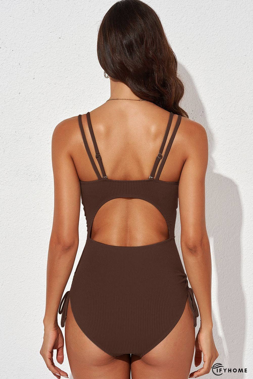 Tied Cutout Plunge One-Piece Swimsuit | IFYHOME