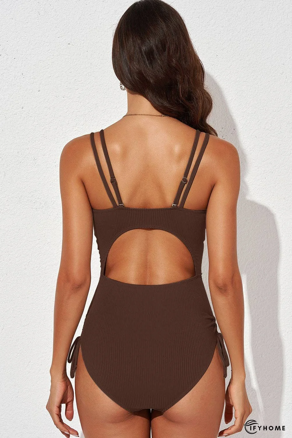 Tied Cutout Plunge One-Piece Swimsuit | IFYHOME