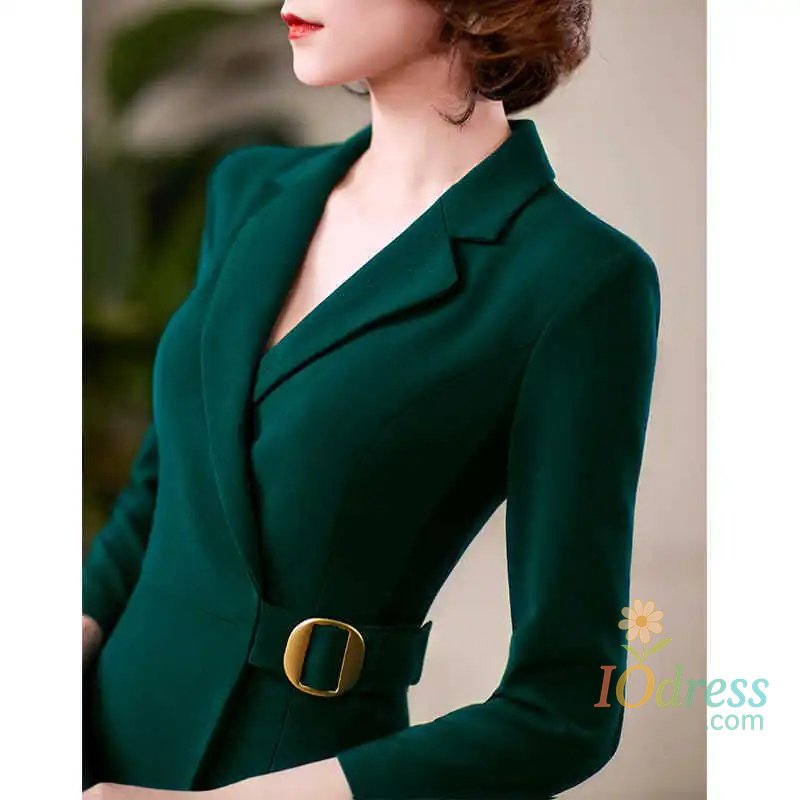 IO Dress Spring Elegant Long Sleeve Professional Slimming Dress Medium-Length Bodycon Skirt Smooths Your Silhouette Slimming Elegant Dres