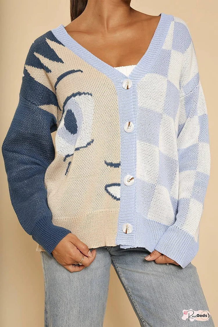 Anime checkered cardigan