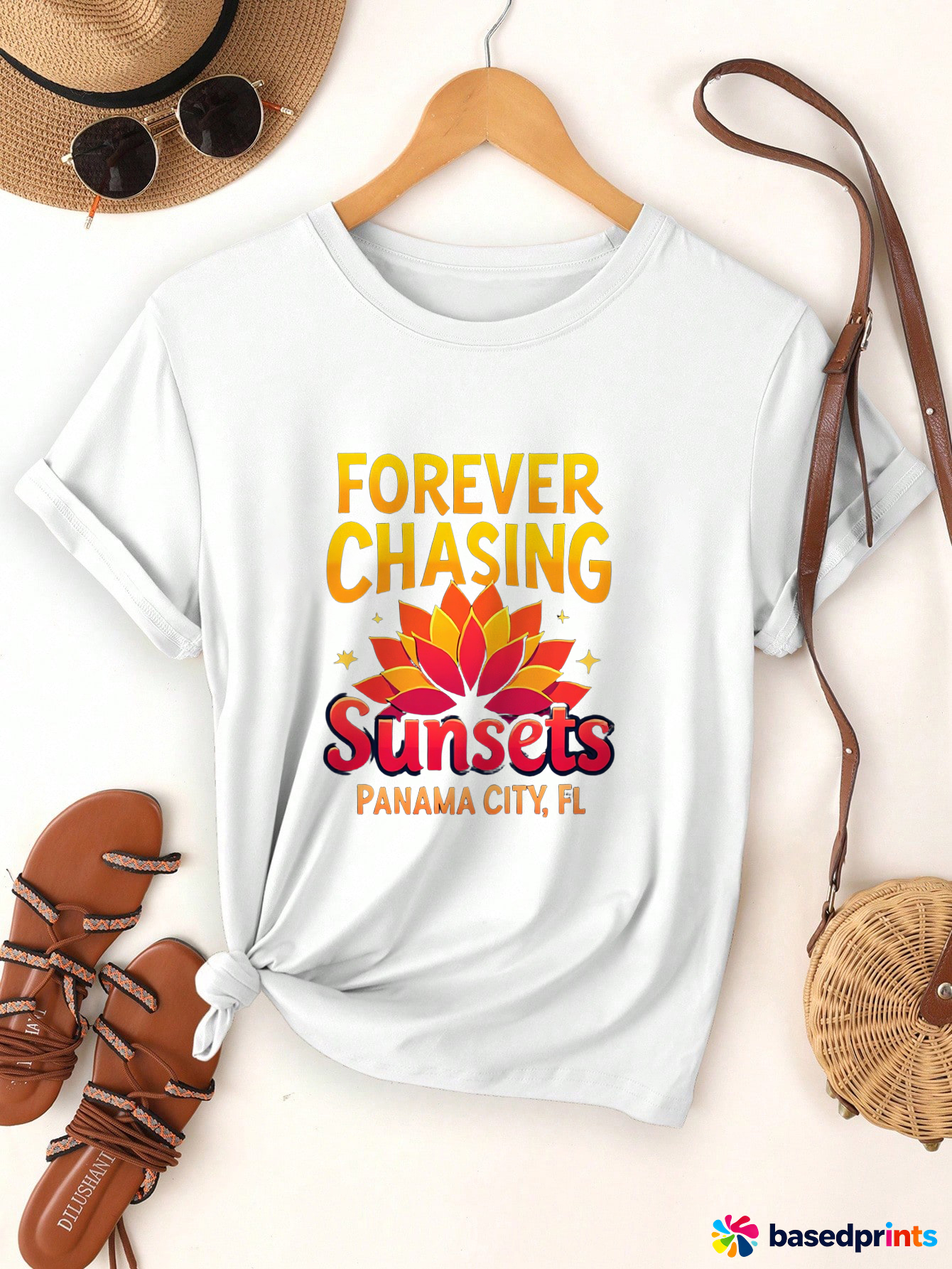 White Forever Chasing Sunsets Panama City Fl T-Shirt