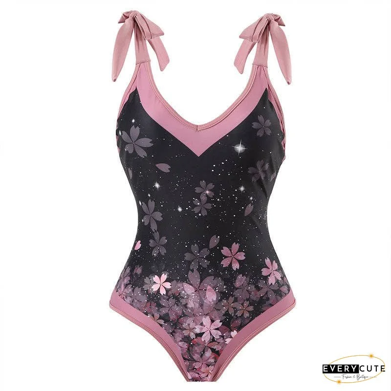 Ladies Strape Shoulder Print One Piece Swimwear SKSW40080T