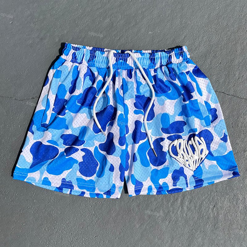 Camo Puff Printed Mesh Shorts