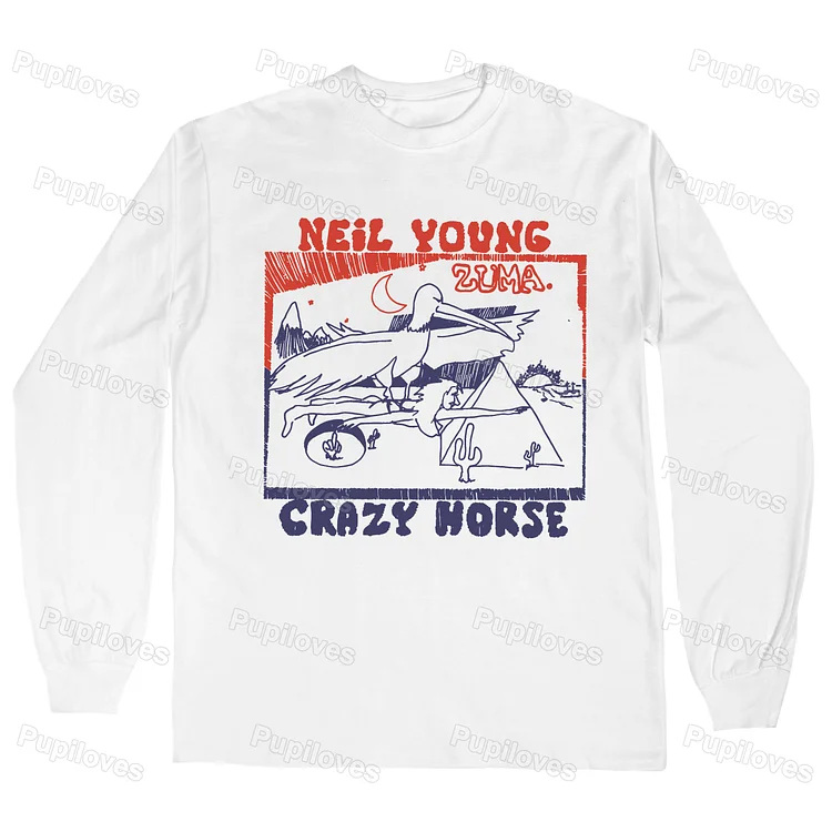 Pupiloves Pupiloves Vintage Classic 70s Neil Young & Crazy Horse Long Sleeve T-shirt