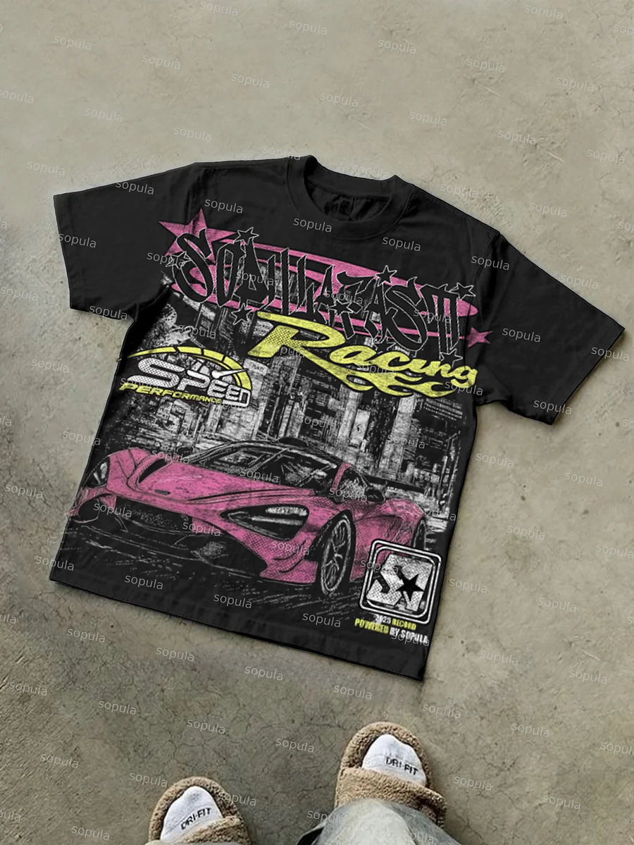 Sopula Y2k Fast Racing Make Vintage Graphics Cotton T-Shirt