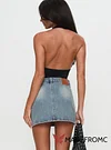 Precious Cargo Denim Mini Skirt Light Blue Wash