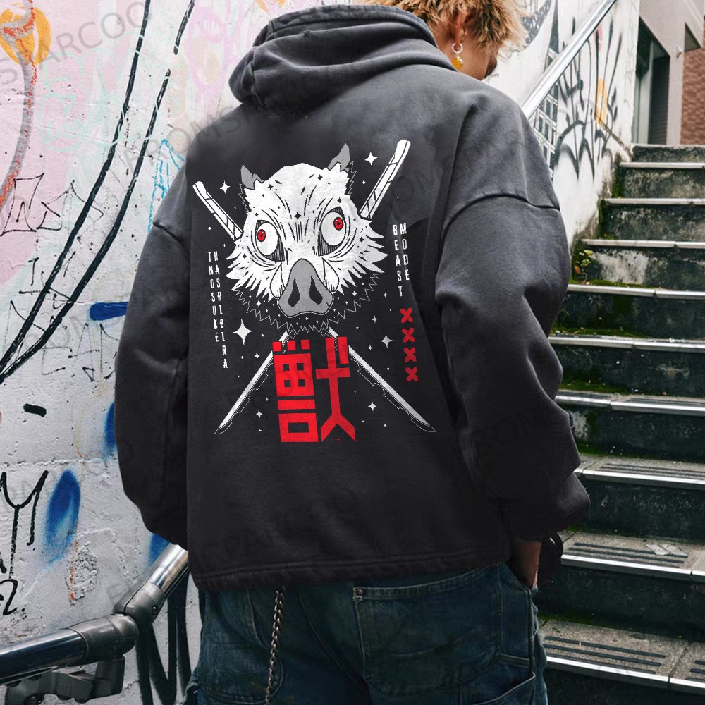 Oversized Unisex Anime   Print Hoodie