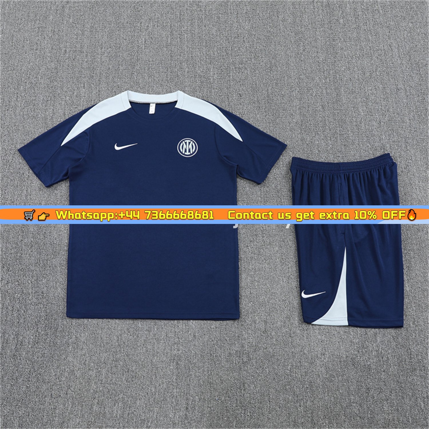 Inter Milan 25-26 Short-Sleeve Kids Training Set - Deep Blue Top & Deep Blue shorts