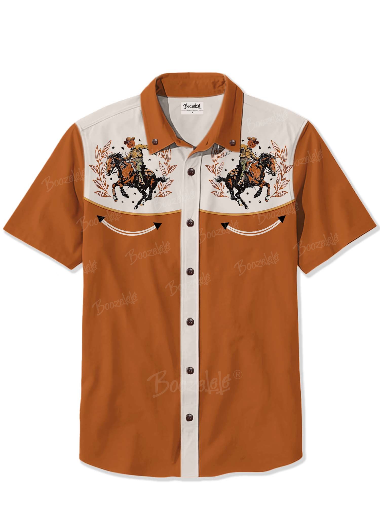 Halloween West Pumpkin Cowboy - 100% Cotton Shirt