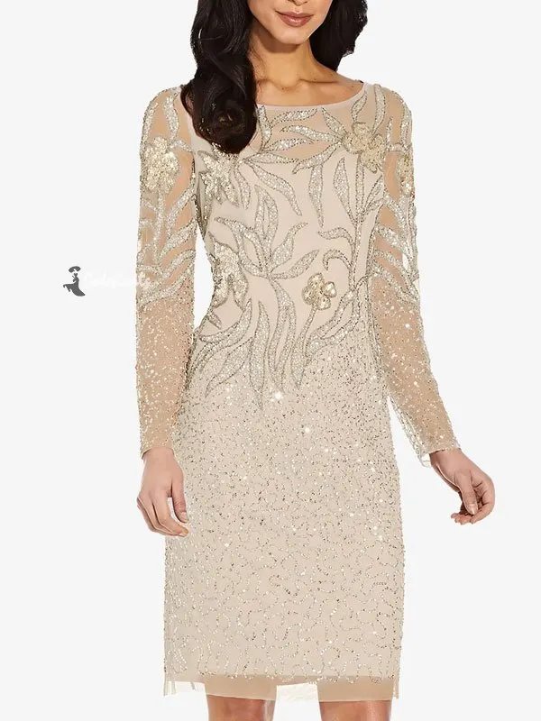 Sequined Lace Minimalist Reception Women's Dress