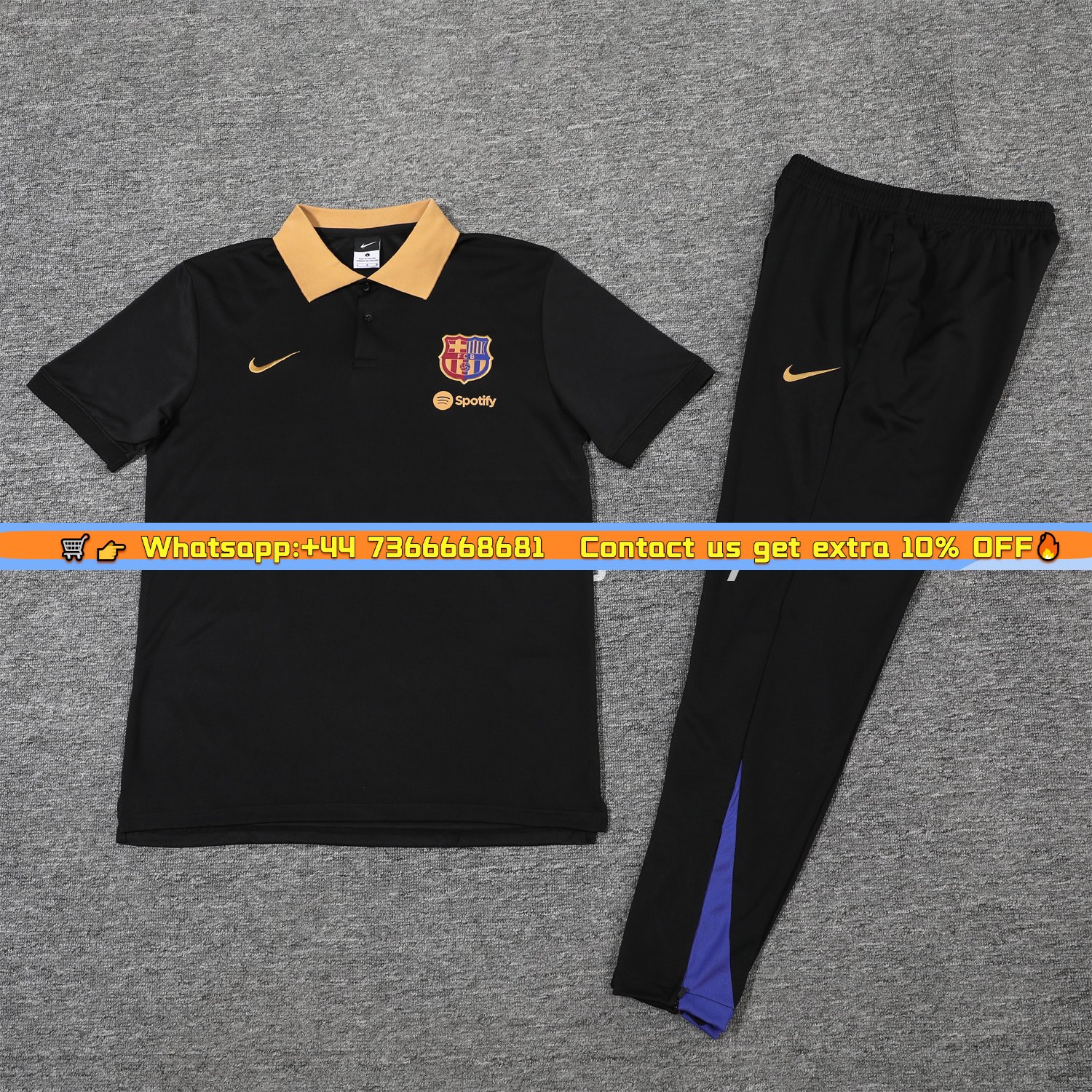 B.A.R.S.A 25-26 POLO Short-Sleeve Training Set - Black Top and Pants