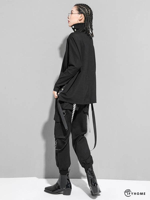 Original Solid Stand Collar T-Shirts Tops | IFYHOME