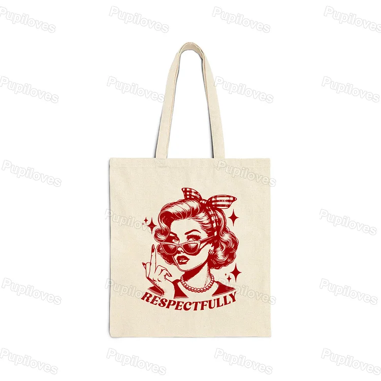Pupiloves Pupiloves Respectfully Middle Finger Tote Bag