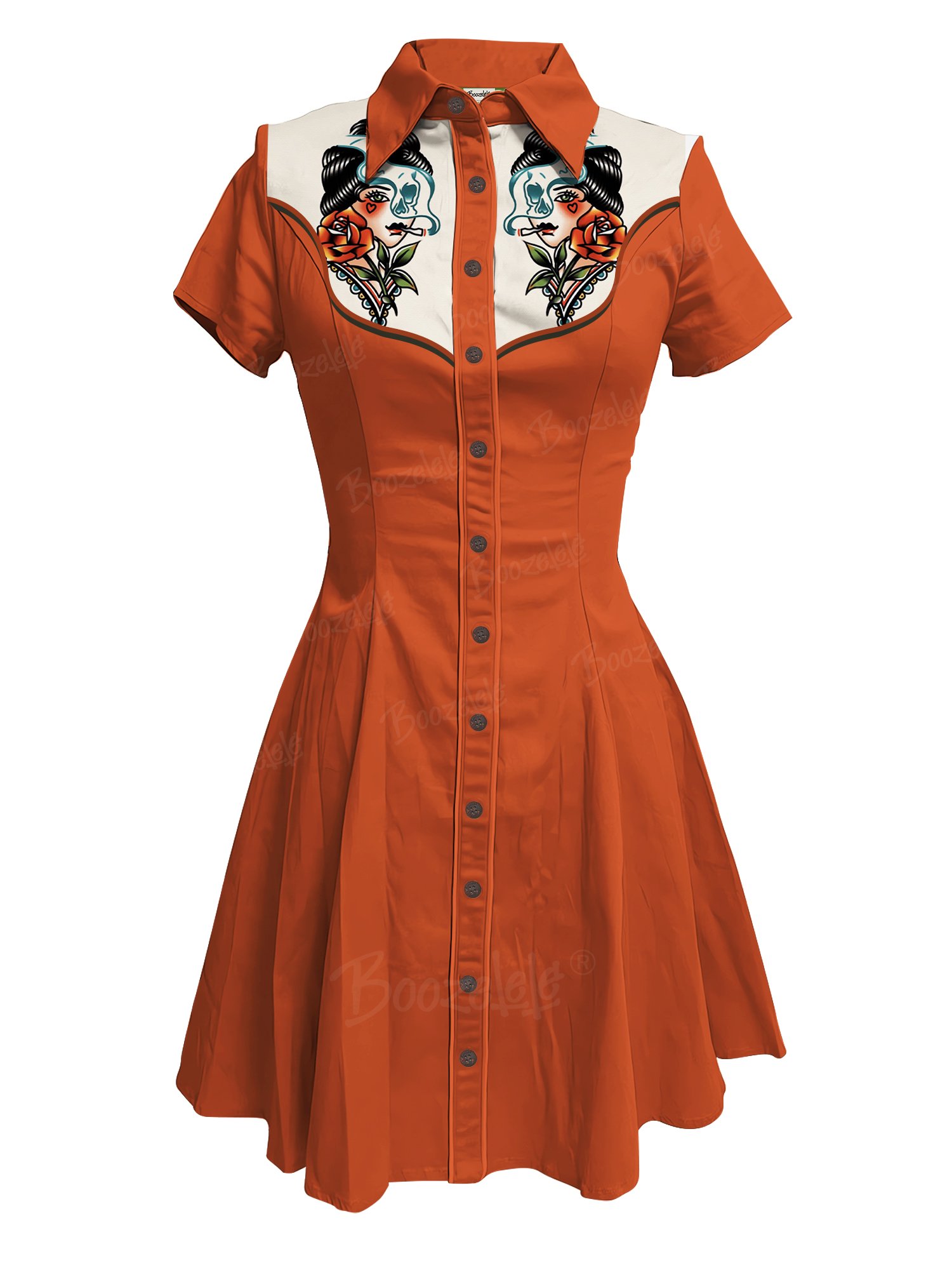 Retro Smoking And Girl - 100% Cotton Dress