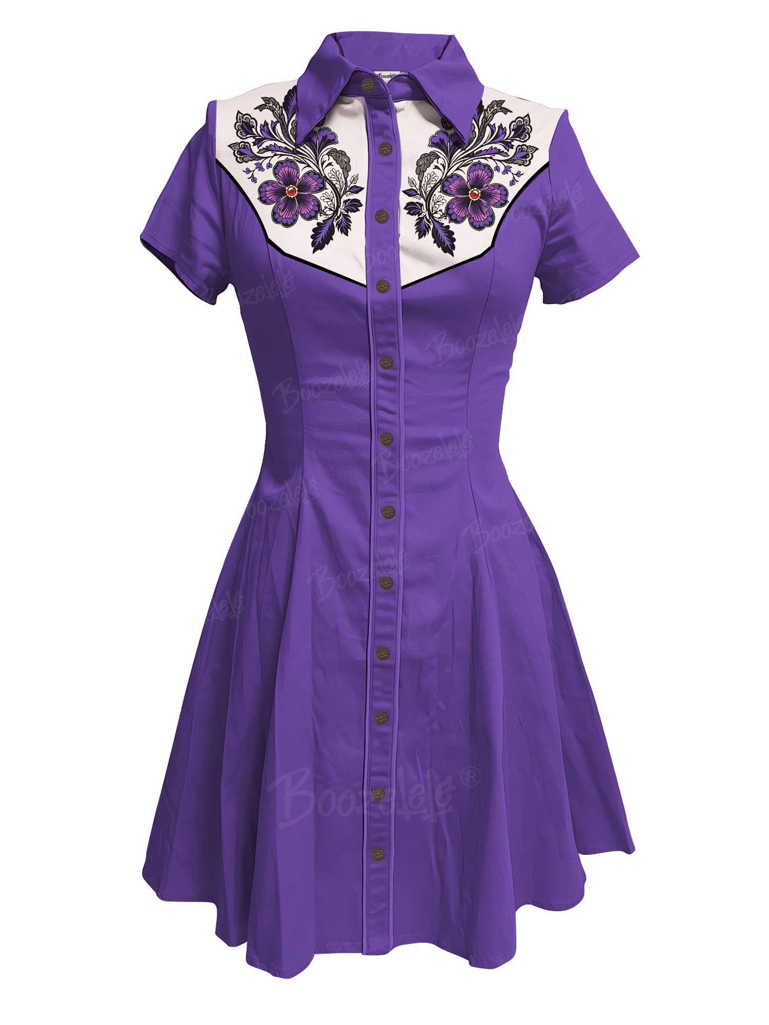 Purple Flowers - 100% Cotton Dress
