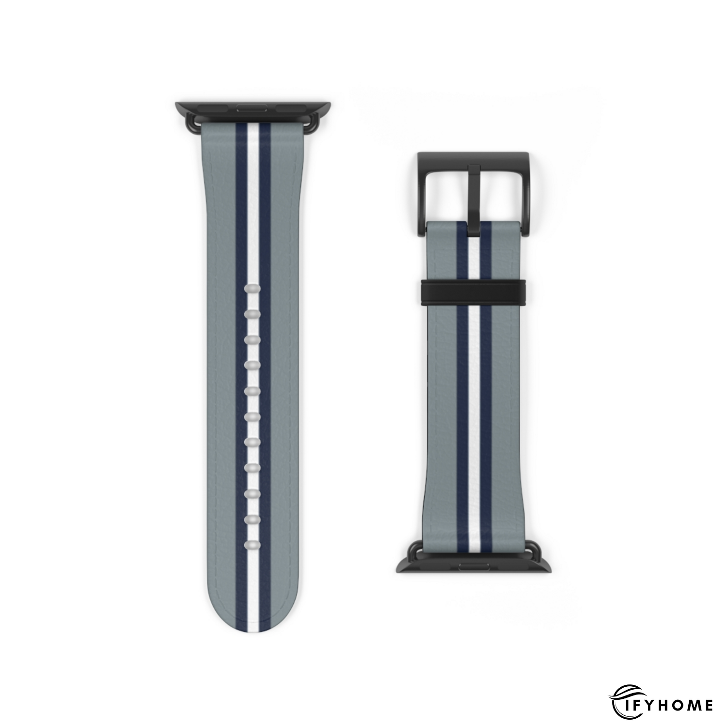 Dallas Gray and Navy Helmet Stripe Apple Watch Band | IFYHOME