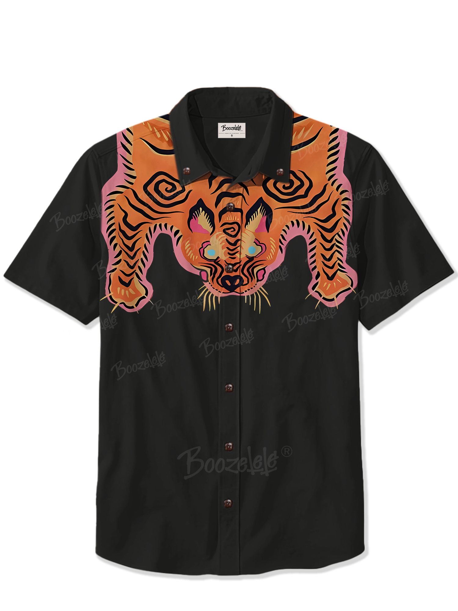 Tiger On Shoulders Retro - 100% Cotton Shirt