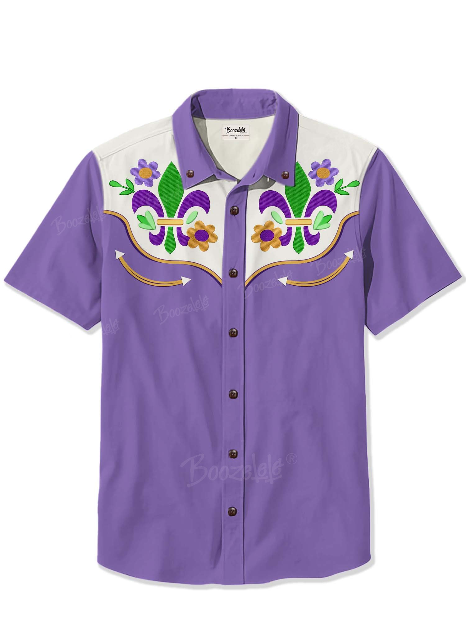 Mardi Gras Flower - 100% Cotton Shirt