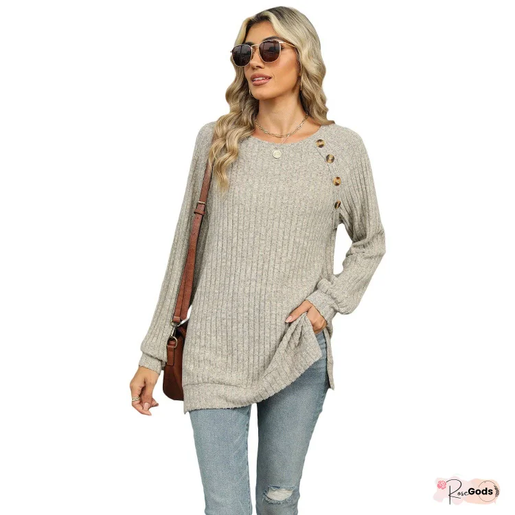 Women's 2024 Autumn And Winter New Round Neck Raglan Sleeve