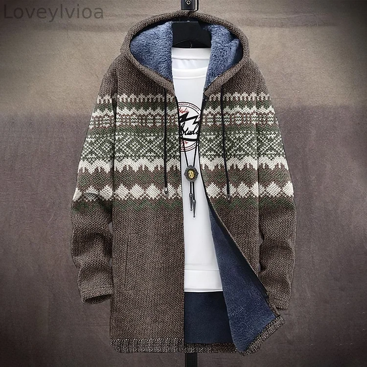 Vintage Knitted Jacquard Pattern Cozy Cardigan Sweater
