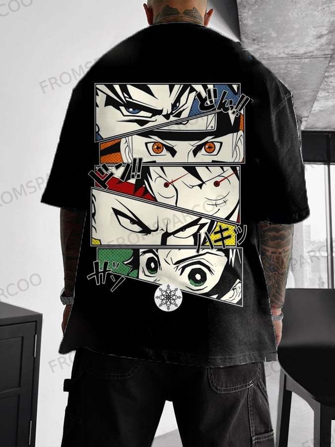 Unisex Oversized  Anime Print T-Shirt