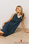 Camry Overall Dress in Dark Wash