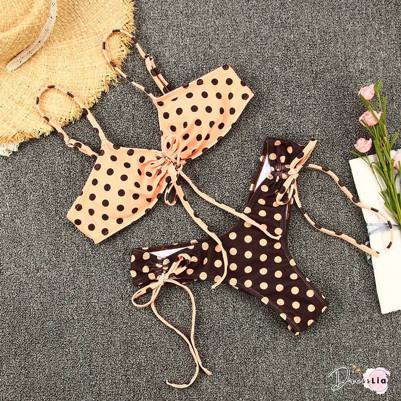 Sexy Strappy Suspender Print Bikini