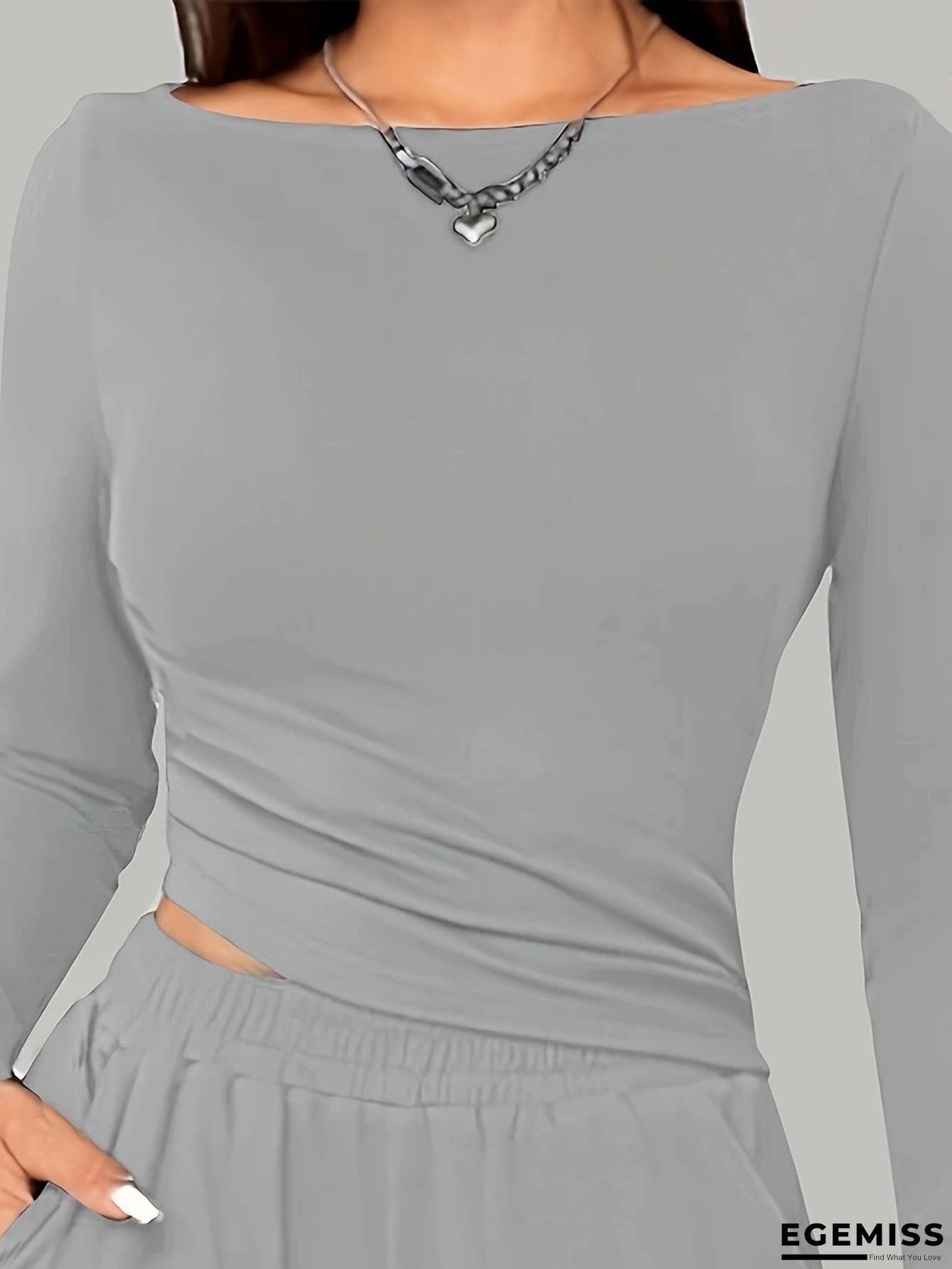 1-Pack Women&lsquo;s Slim-Fit Yoga Top - Right Side Pleated Design, Medium Stretch Fabric, All-Season Workout & Casual Wear, Solid Color Short Length T-Shirt for Fitness Training & Yoga, Versatile Clothing, Pleated Design, Comfortable Fit, Activewear Essential | EGEMISS