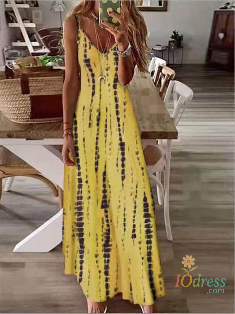 IO Dress Summer 2023 Europe and the United States new strappy dress wish print skirt casual skirt IO Dress