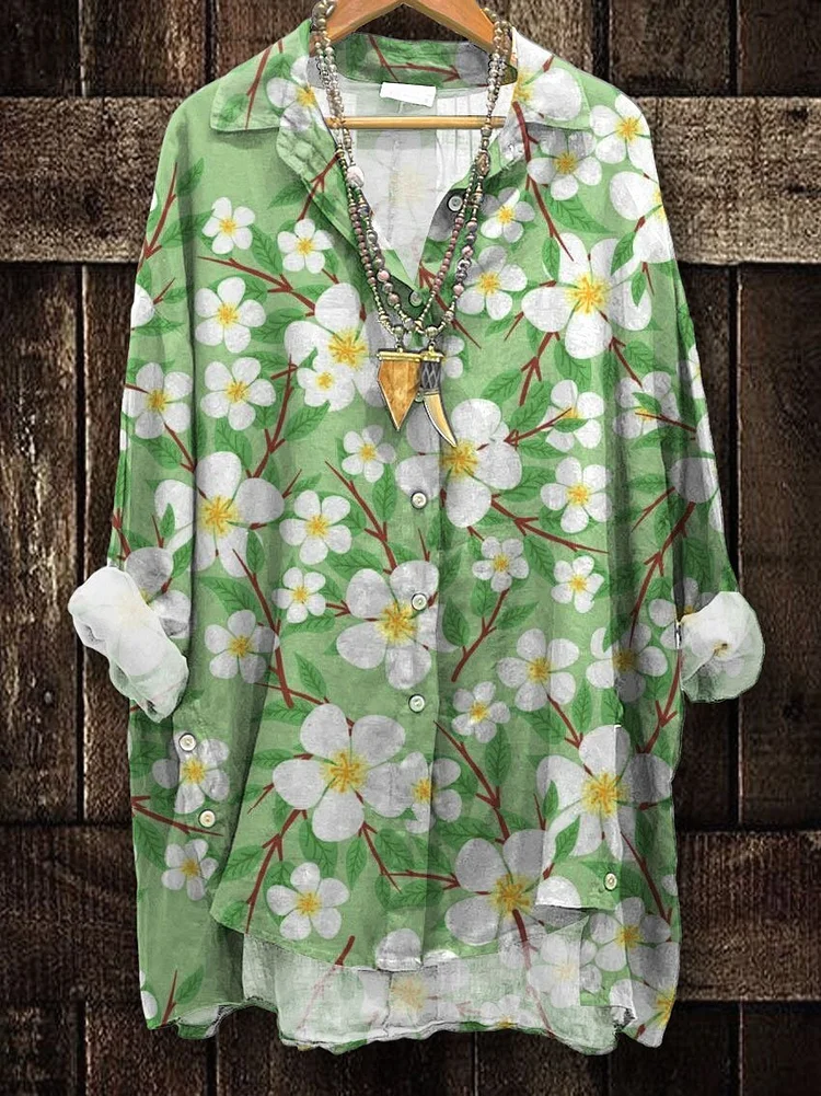 Women's Flower Art Print Casual Sweatshirt