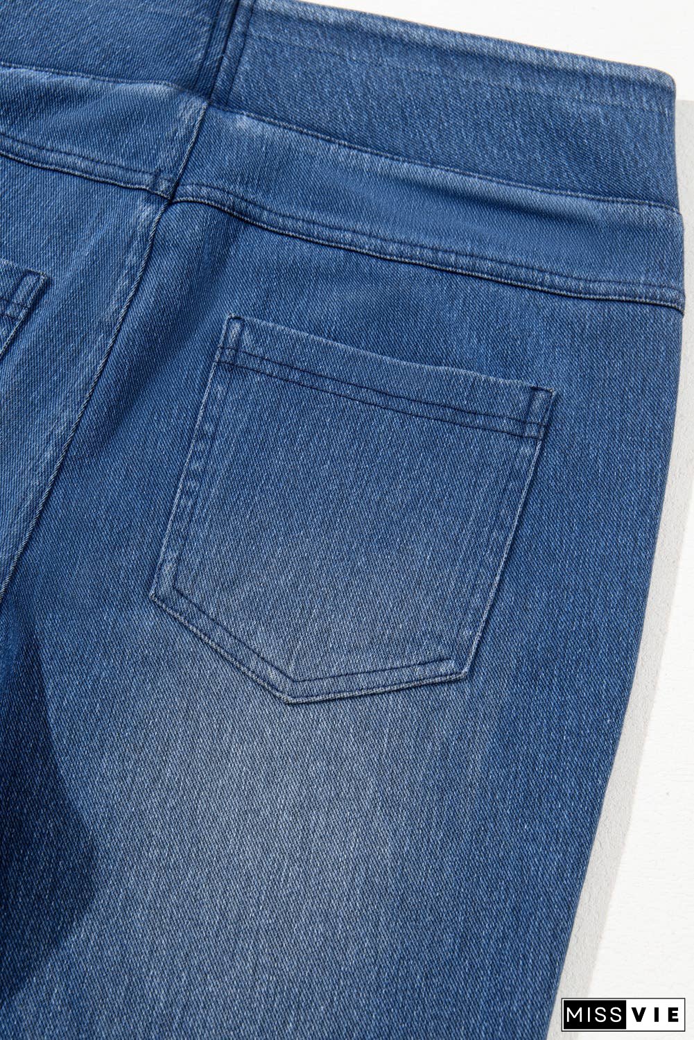 Elastic Waist Ankle Length Mid Waist Jeggings