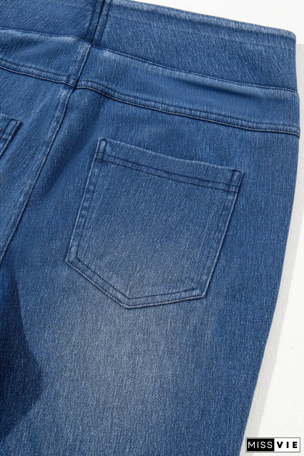 Elastic Waist Ankle Length Mid Waist Jeggings