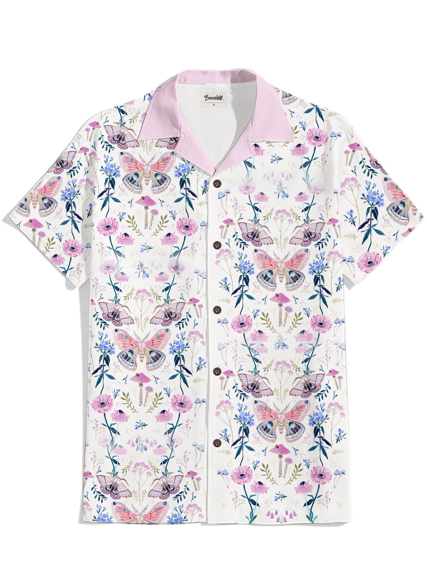 【Clara McAllister X Boozelele】Flowers and Butterflies - 100% Cotton Cuban Collar Shirt