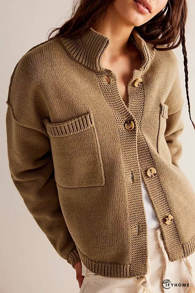 Feel Good Relaxed fit slouchy button down knit cardigan | IFYHOME