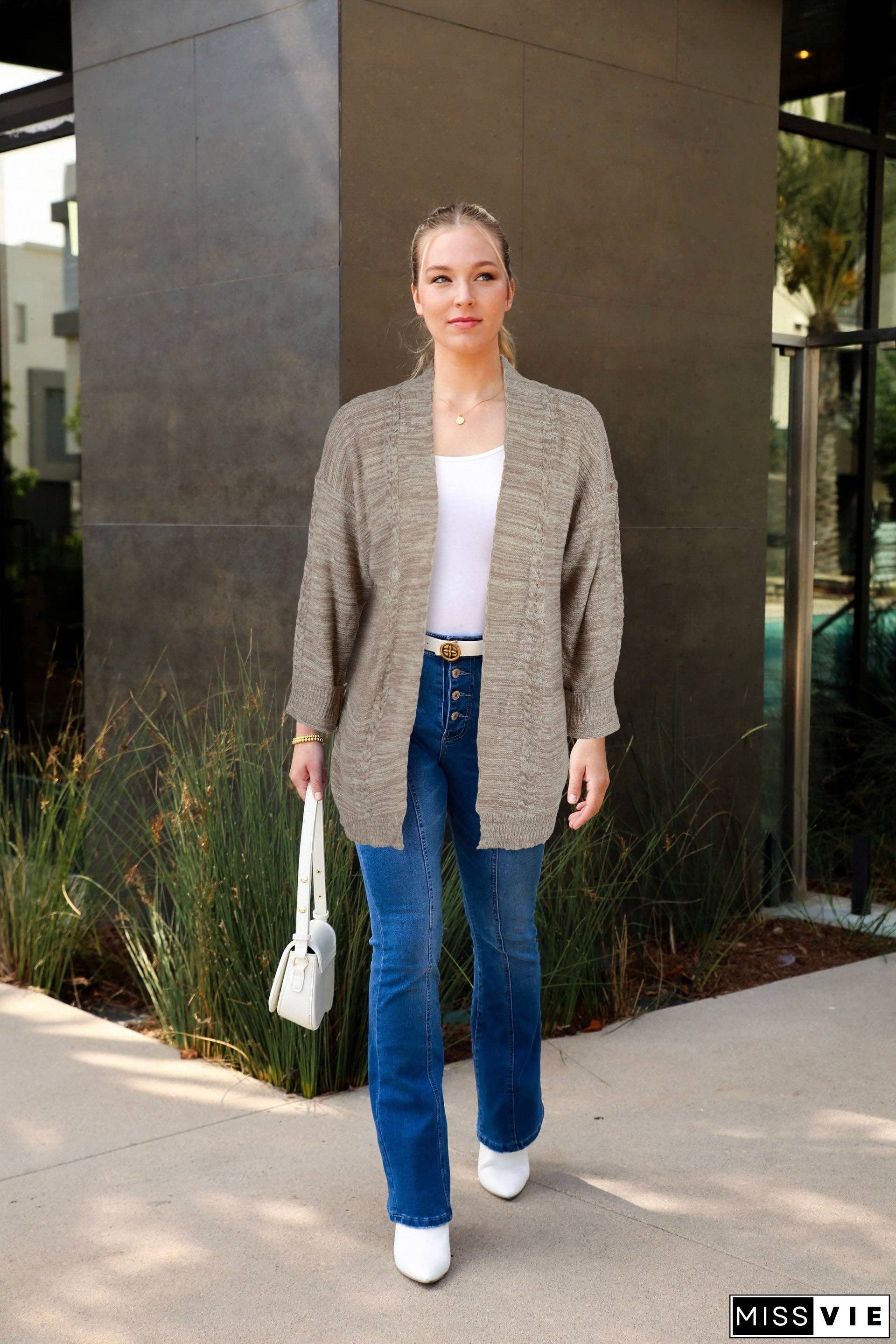 Cable Knit Detail Cardigan