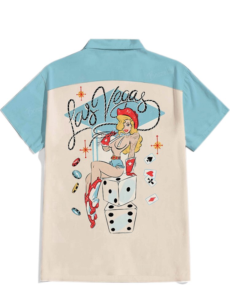 Western Las Vegas - 100% Cotton Cuban Collar Shirt