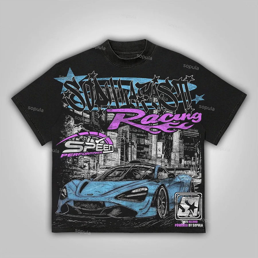 Sopula Y2k Fast Racing Make Vintage Graphics Cotton T-Shirt