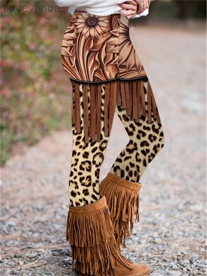 Western Print Skinny Stretch Leggings
