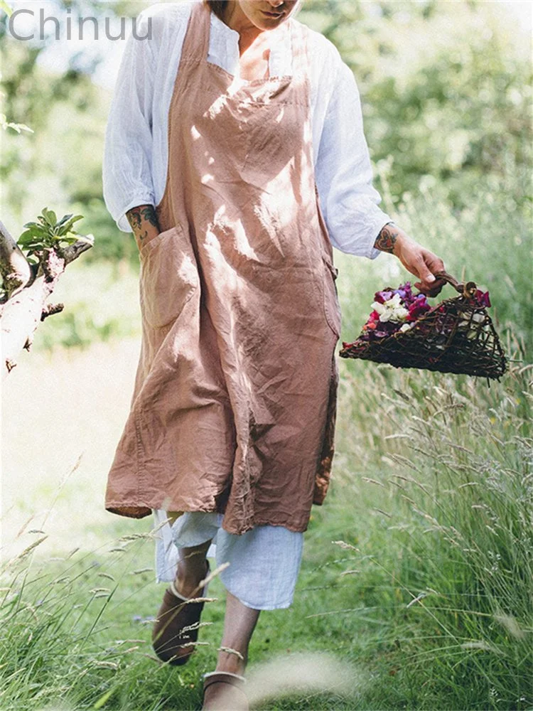 Loose Fit Garden Cross Back Apron
