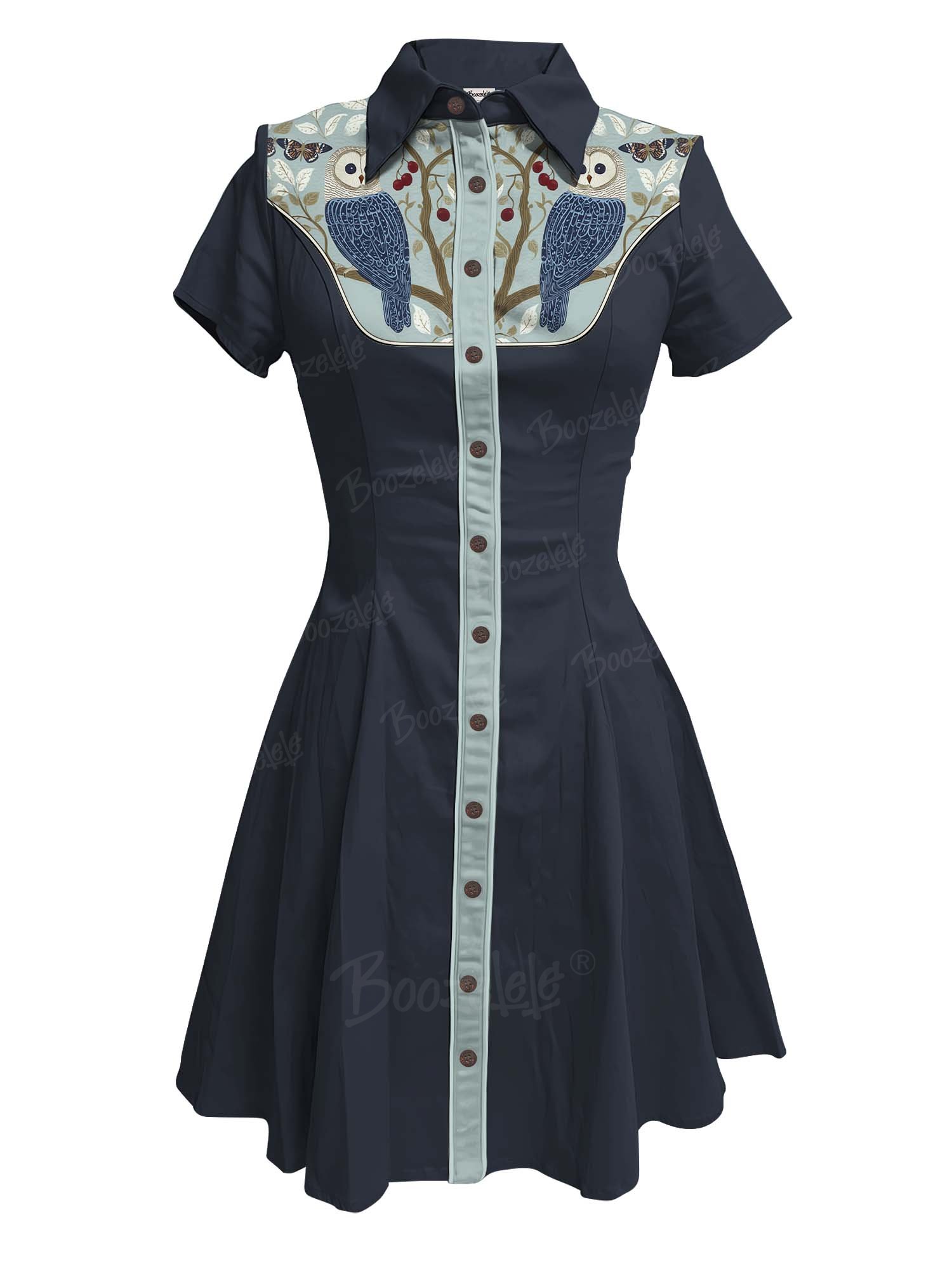 Owl On A Branch - 100% Cotton Dress