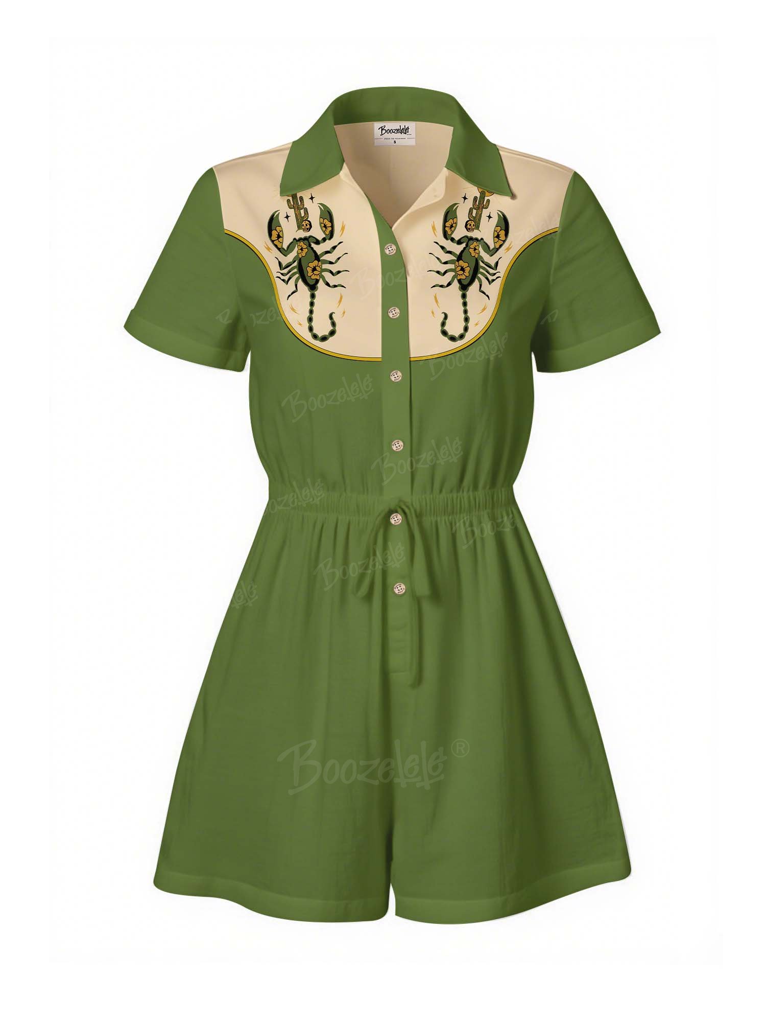 Western Scorpion And Cactus - 100% Cotton Pocket Jumpsuit